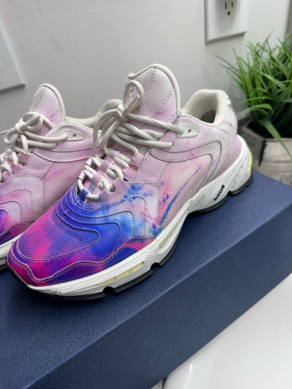 Men  Pink Christian Dior Gradient Athletic Sneakers